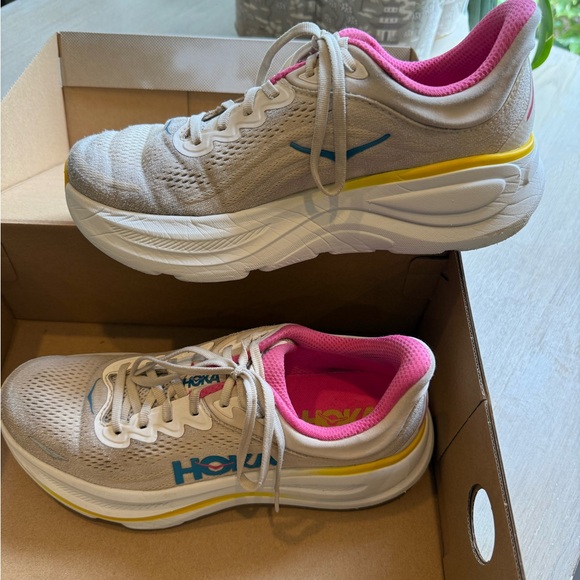 Hoka One One Women's Beige and Pink Athletic Shoes - Picture 2 of 4